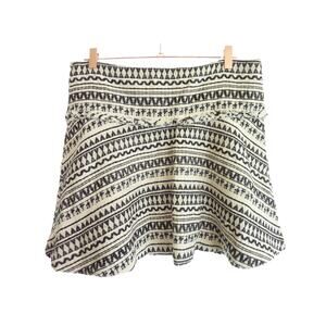 Banana Republic Black and White Textured Jacquard Print Flare 10